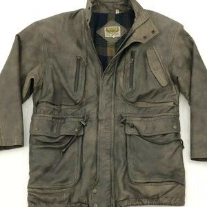 Vintage distressed leather jacket jacket men